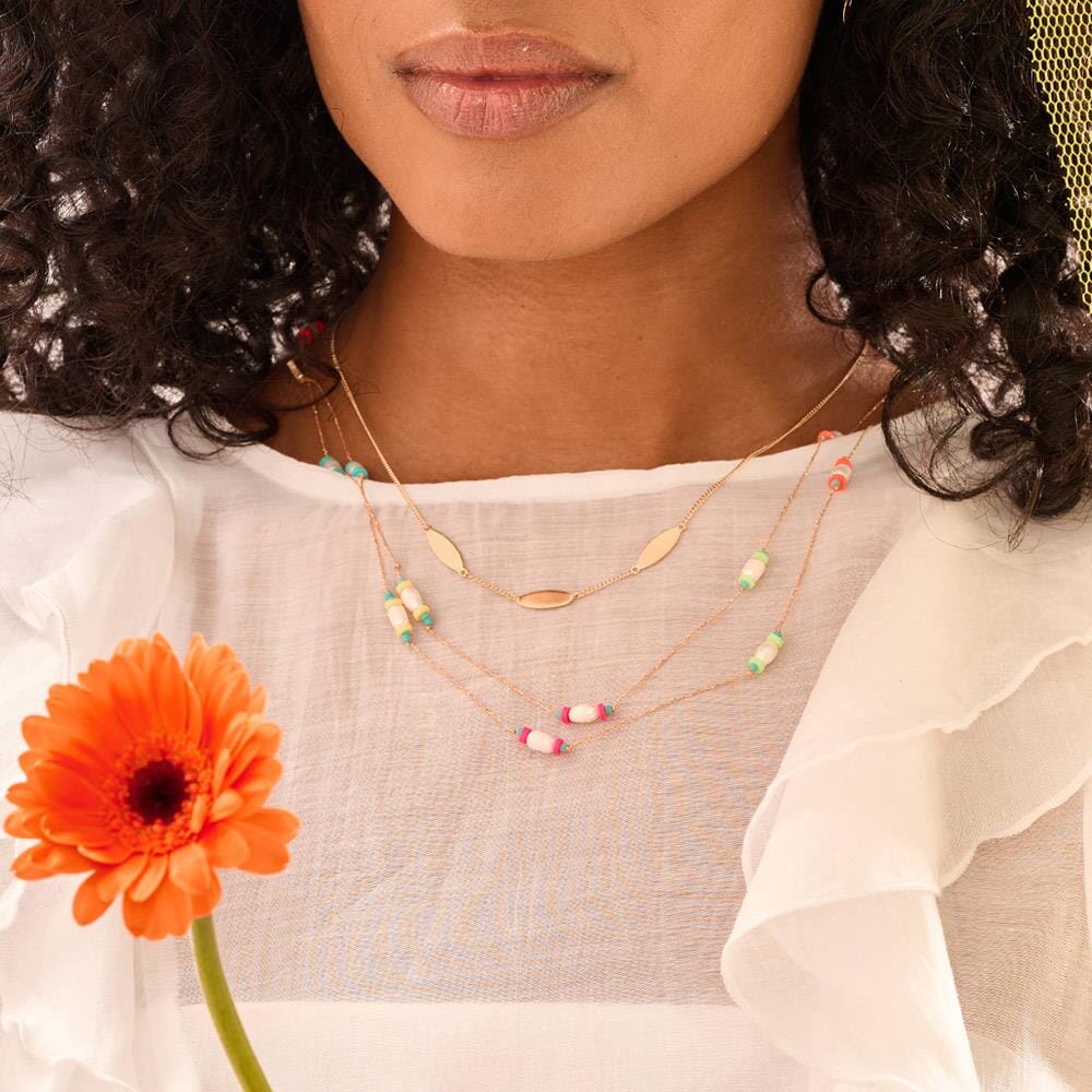 Stepping Stone Gold Plated Necklace