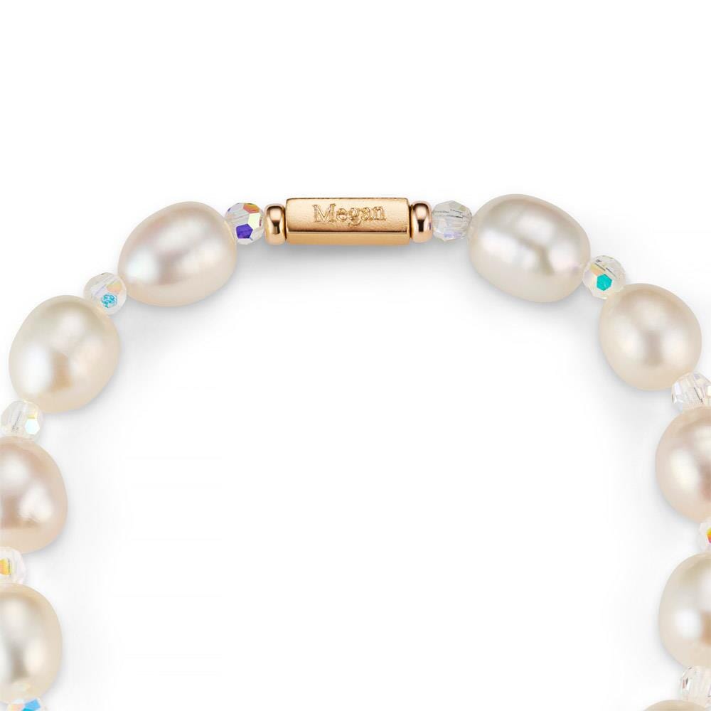 Harmony Pearl Gold Plated Charm Bracelet - Personalised