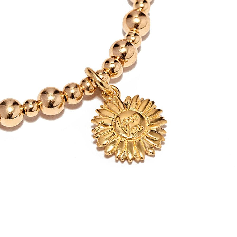 Mini Orchid Gold Charm Bracelet - Sunflower