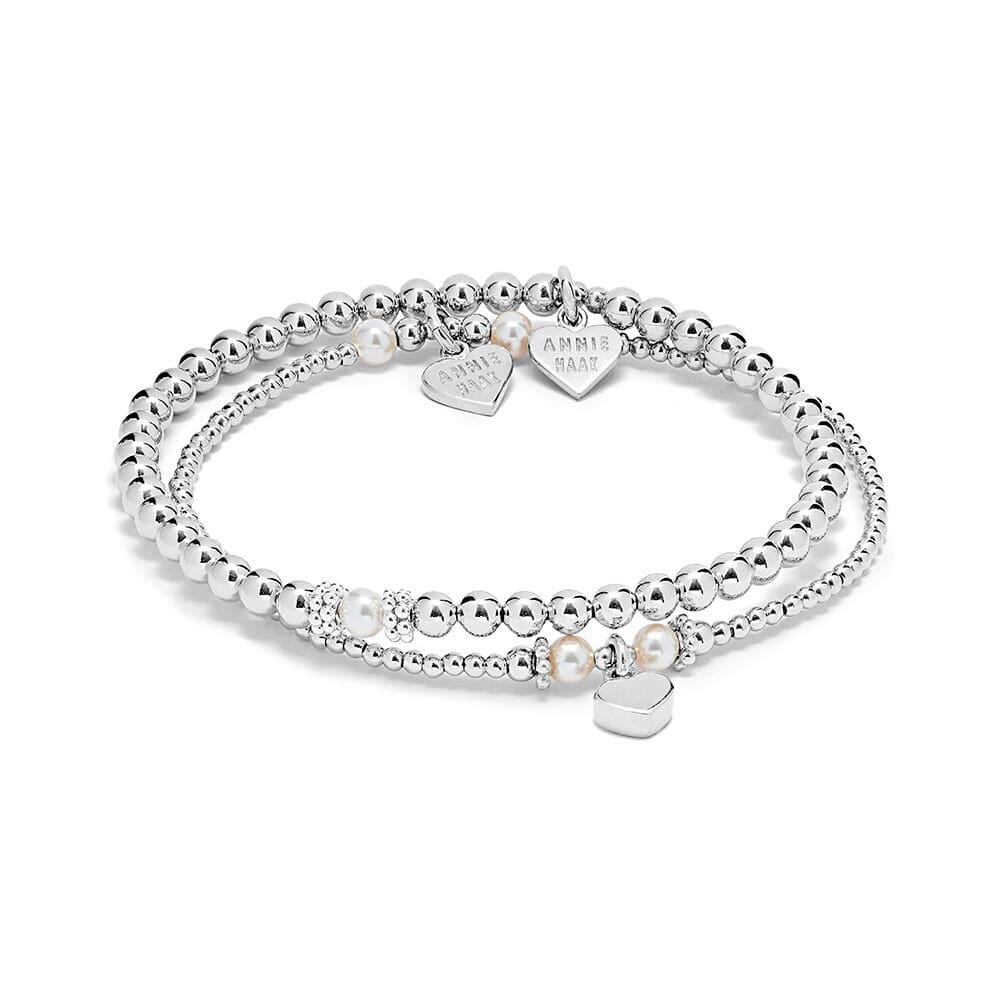 Pearly Silver Bracelet Stack featuring bestselling bracelets