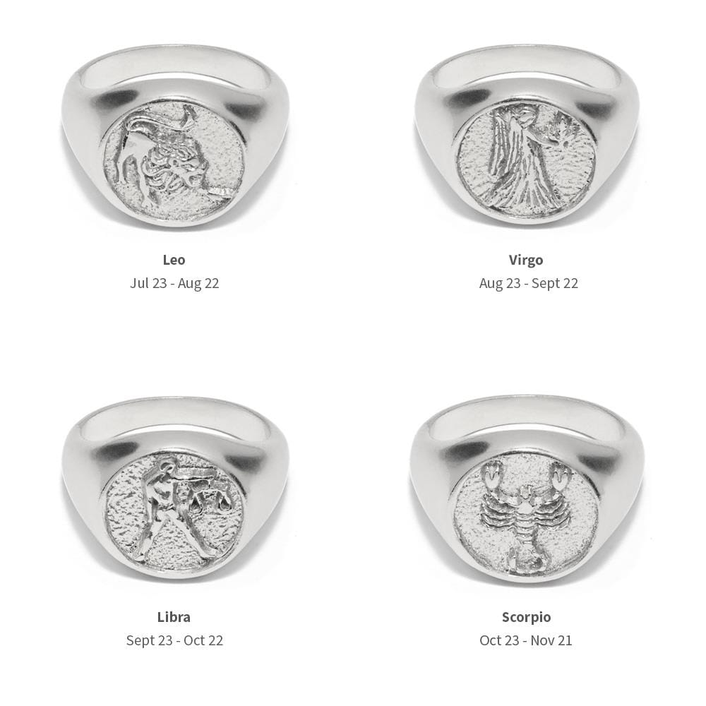 NU & MII Zodiac Signet Silver Ring