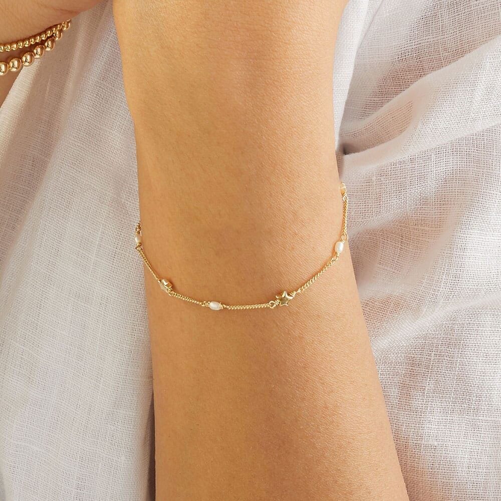 Outlet Tiny Star Pearl Gold Bracelet