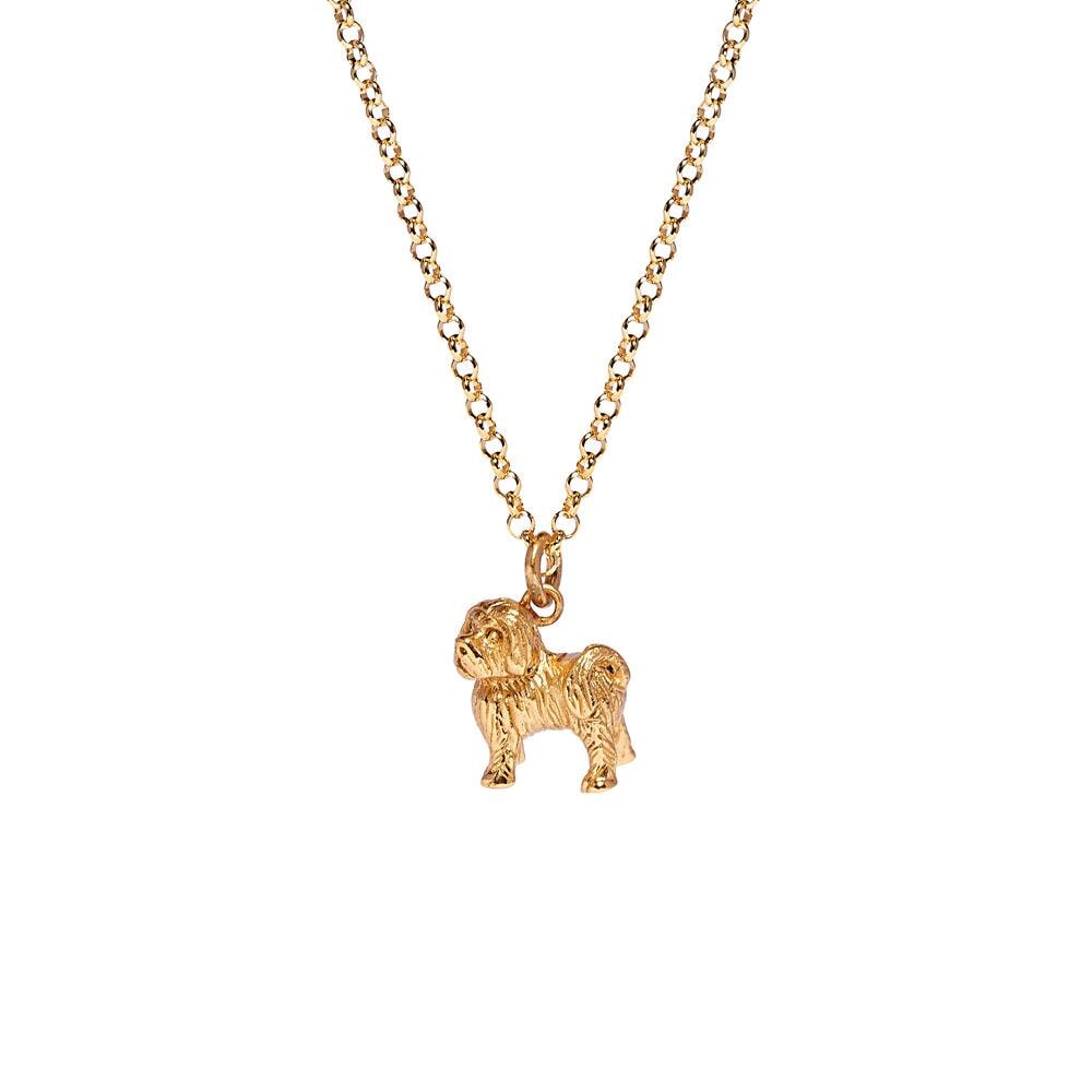 Outlet Maltese Cross Dog Charm Gold Plated Necklace - Main Image