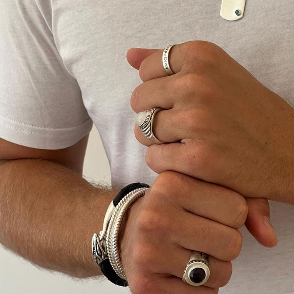 42 Oval Moonstone Silver Ring