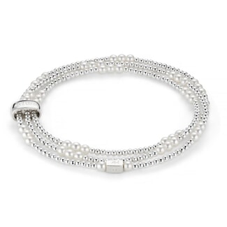 Personalised Looped Silver Bracelet - Pearl