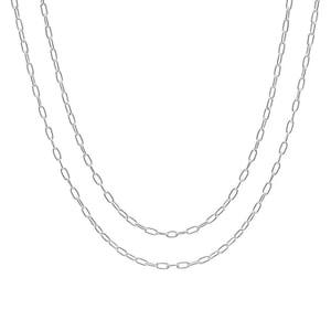 NU & MII Double Chain Silver Necklace