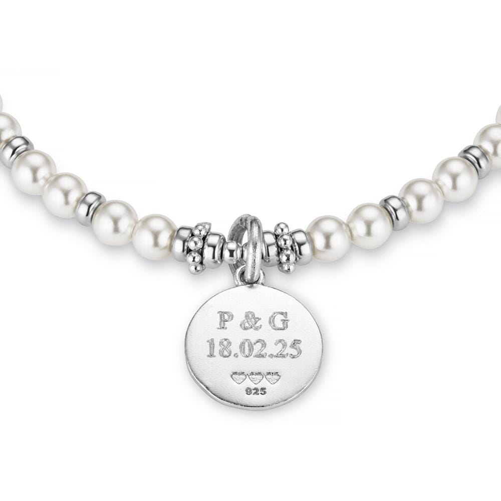 Pearls of Love Personalised Silver Charm Bracelet - The Start of Something Wonderful
