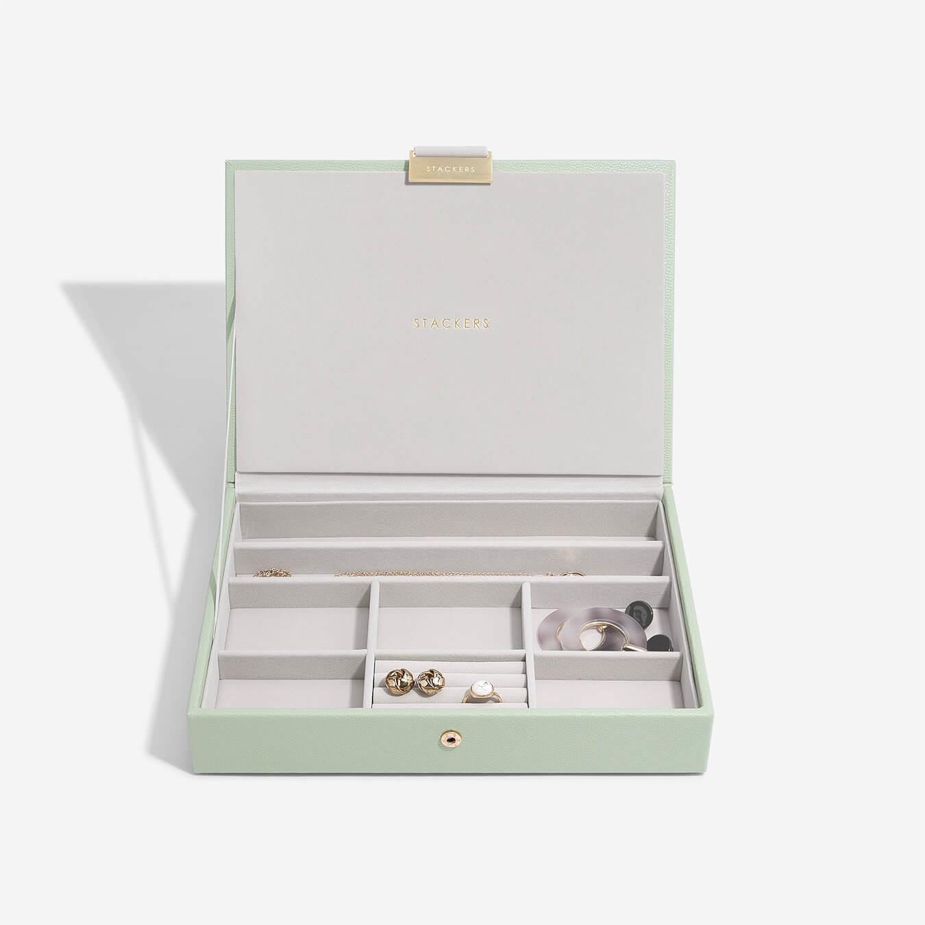 Stackers Sage Green Classic Set of 3 Jewellery Box