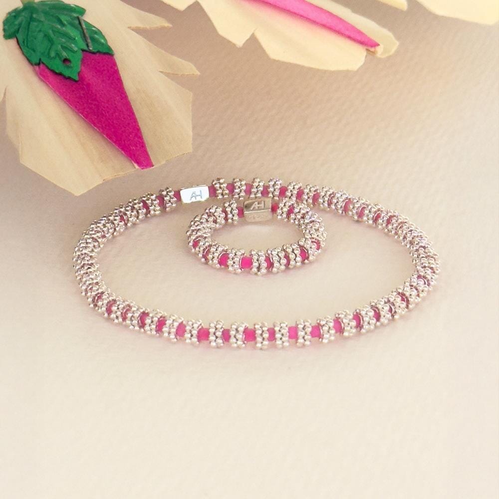 Festival Mini Ria Silver Ring - Neon Pink