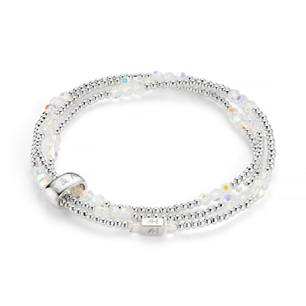 Image of Personalised Looped Silver Bracelet - Crystal