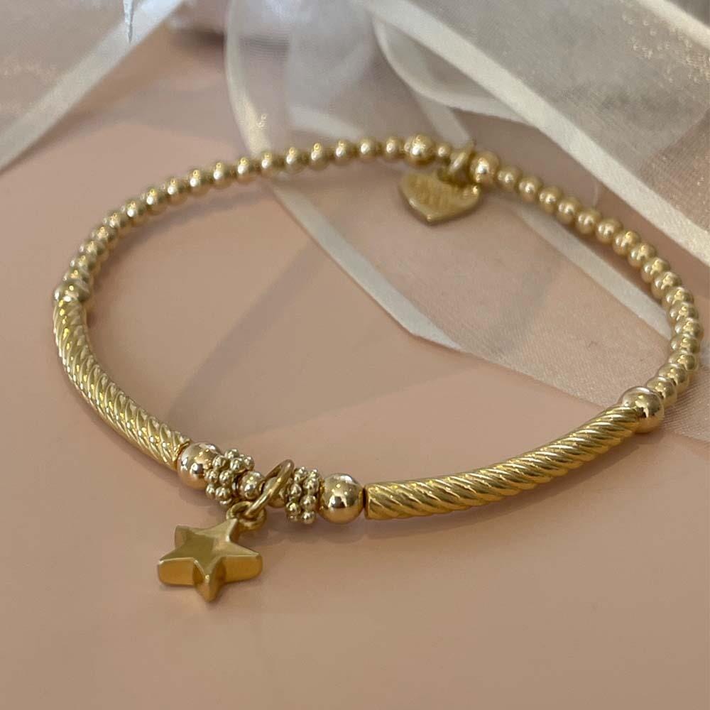 Pipa Boxed Star Gold Plated Charm Bracelet