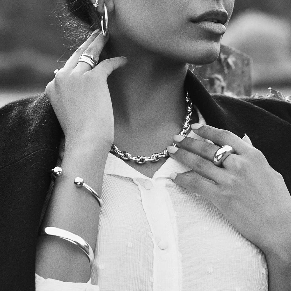 NU & MII Geo Silver Cuff