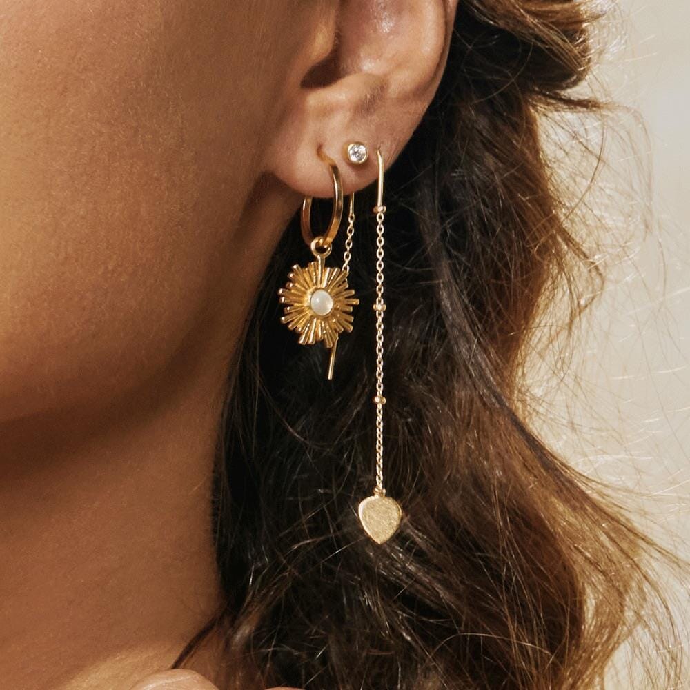 Outlet Orbit Gold Plated Hoop Earrings - Moonstone