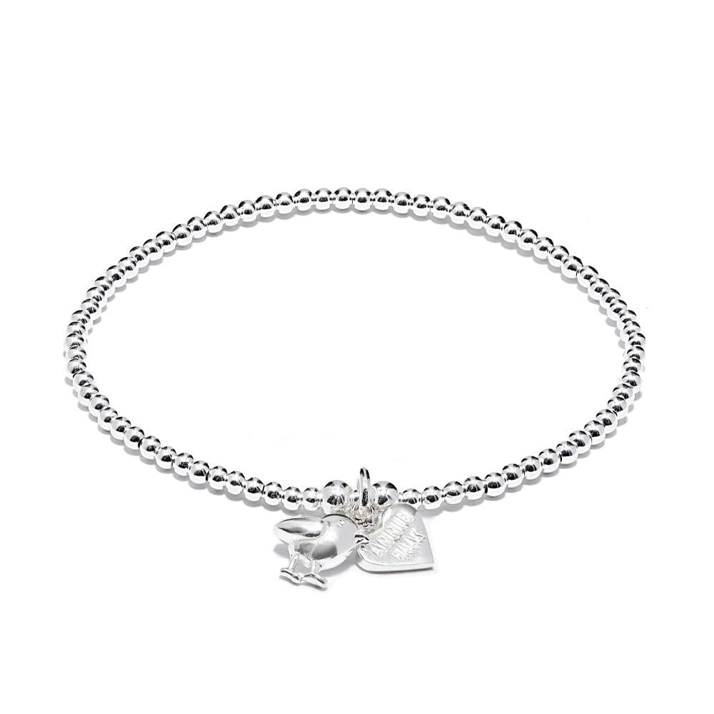 Santeenie Silver Charm Bracelet - Robin