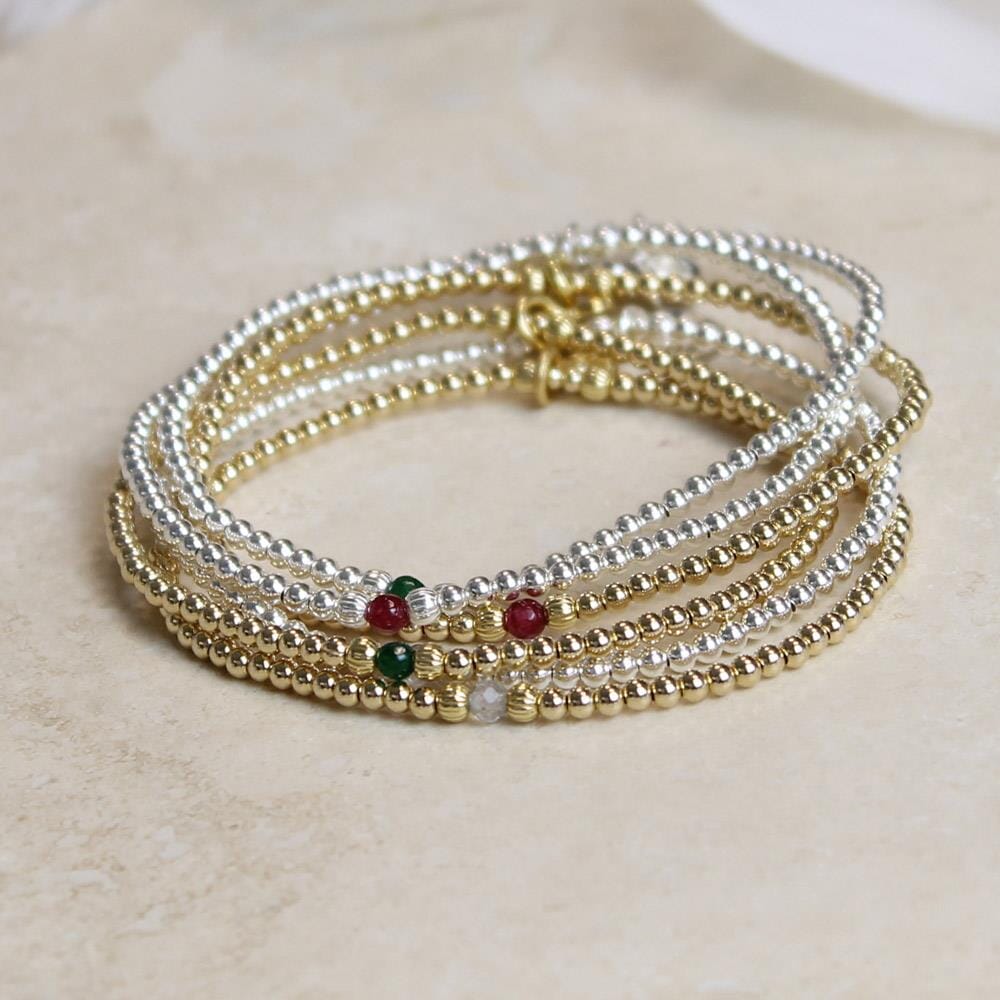 Aster Gold Plated Bracelet - Ruby Red
