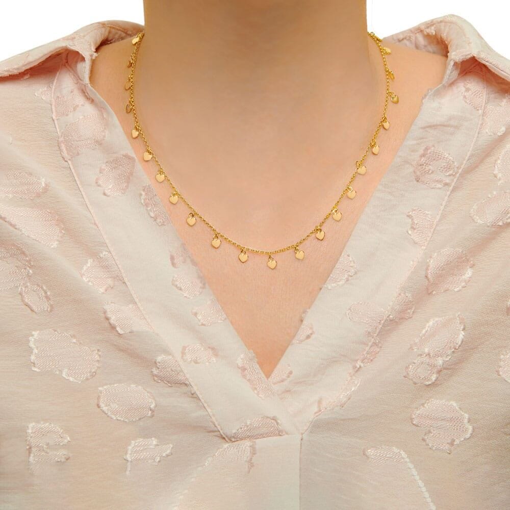 Galaxy of Hearts Gold Necklace