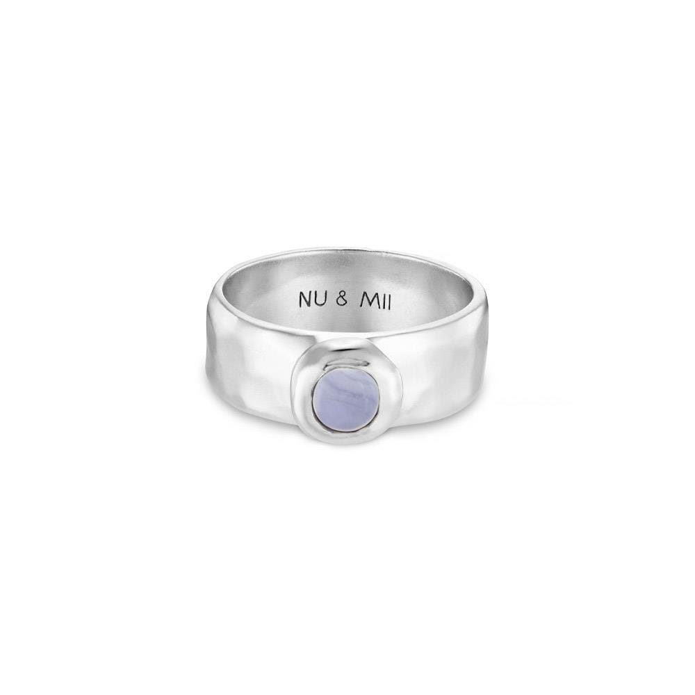 NU & MII Clara Band Silver Ring - Blue Lace