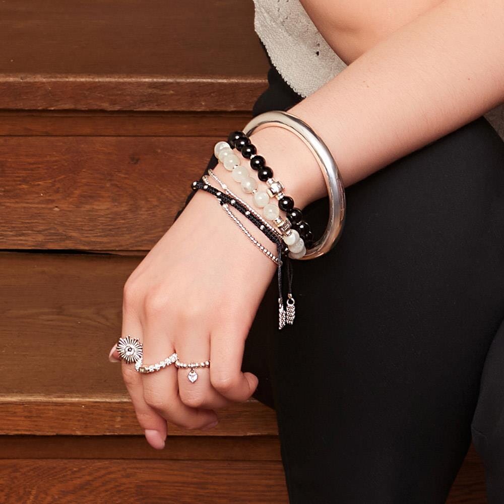 Amigo Silver Bracelet - Black