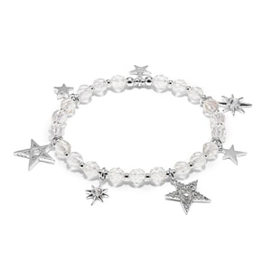 Crystal Cluster of Stars Silver Charm Bracelet