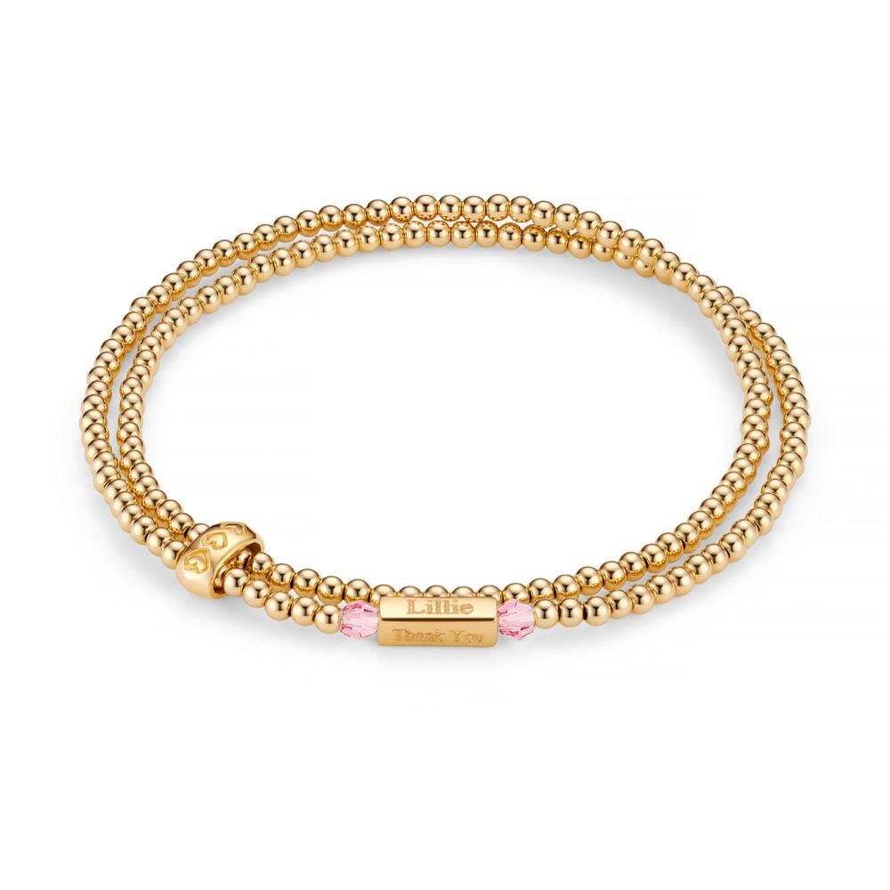 Phoebe Looped Personalised Gold Plated Bracelet - Rose