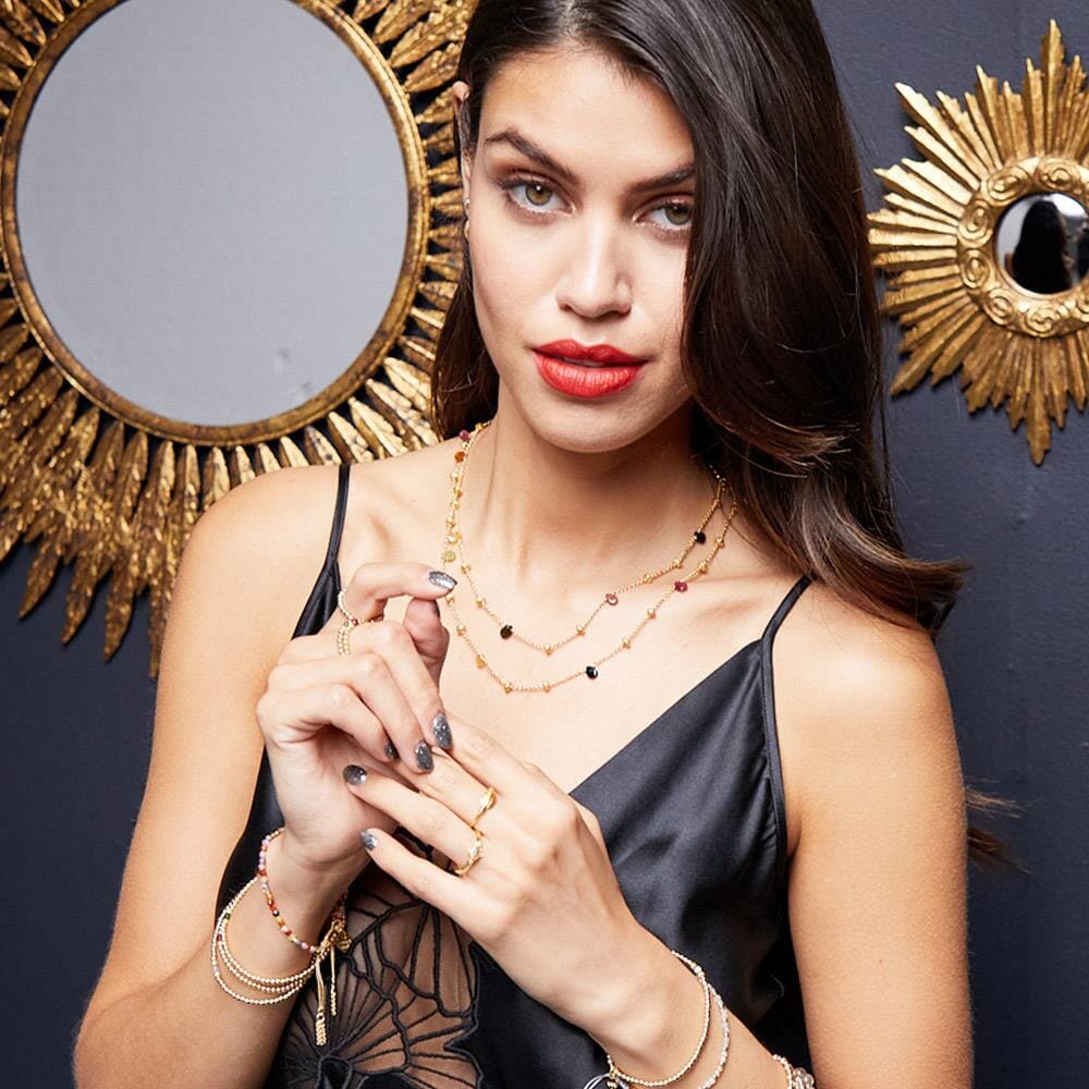 Precious Gold Plated Necklace - Tourmaline