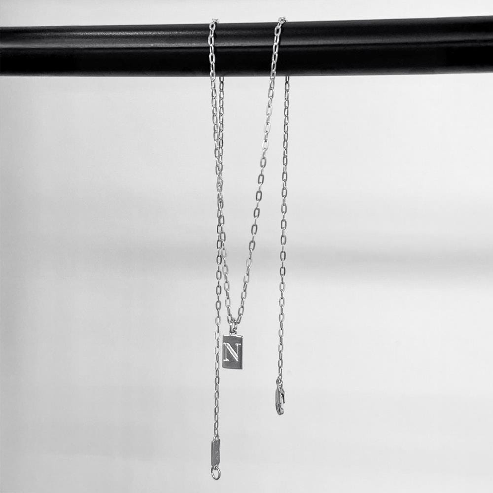 NU & MII Nora Personalised Tag Silver Necklace
