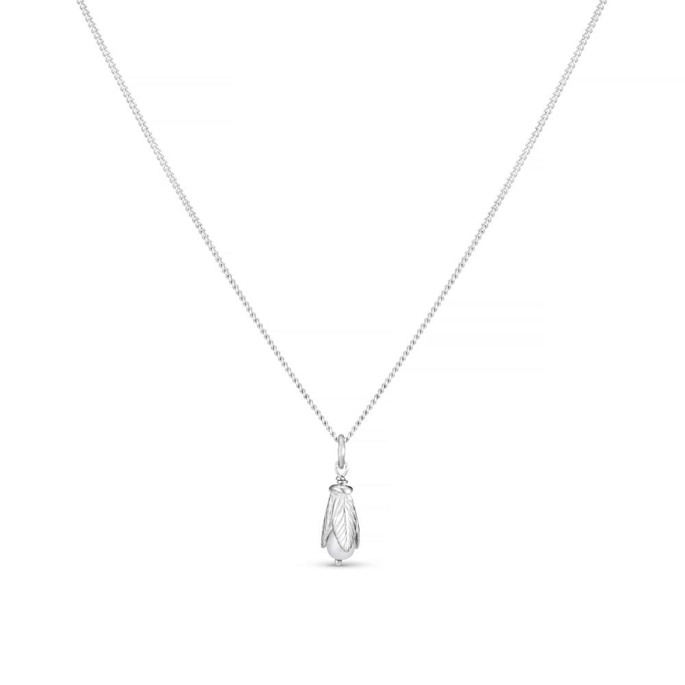 Petal Pearl Silver Necklace