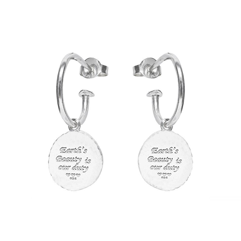 Creation Round Hoop Silver Earrings