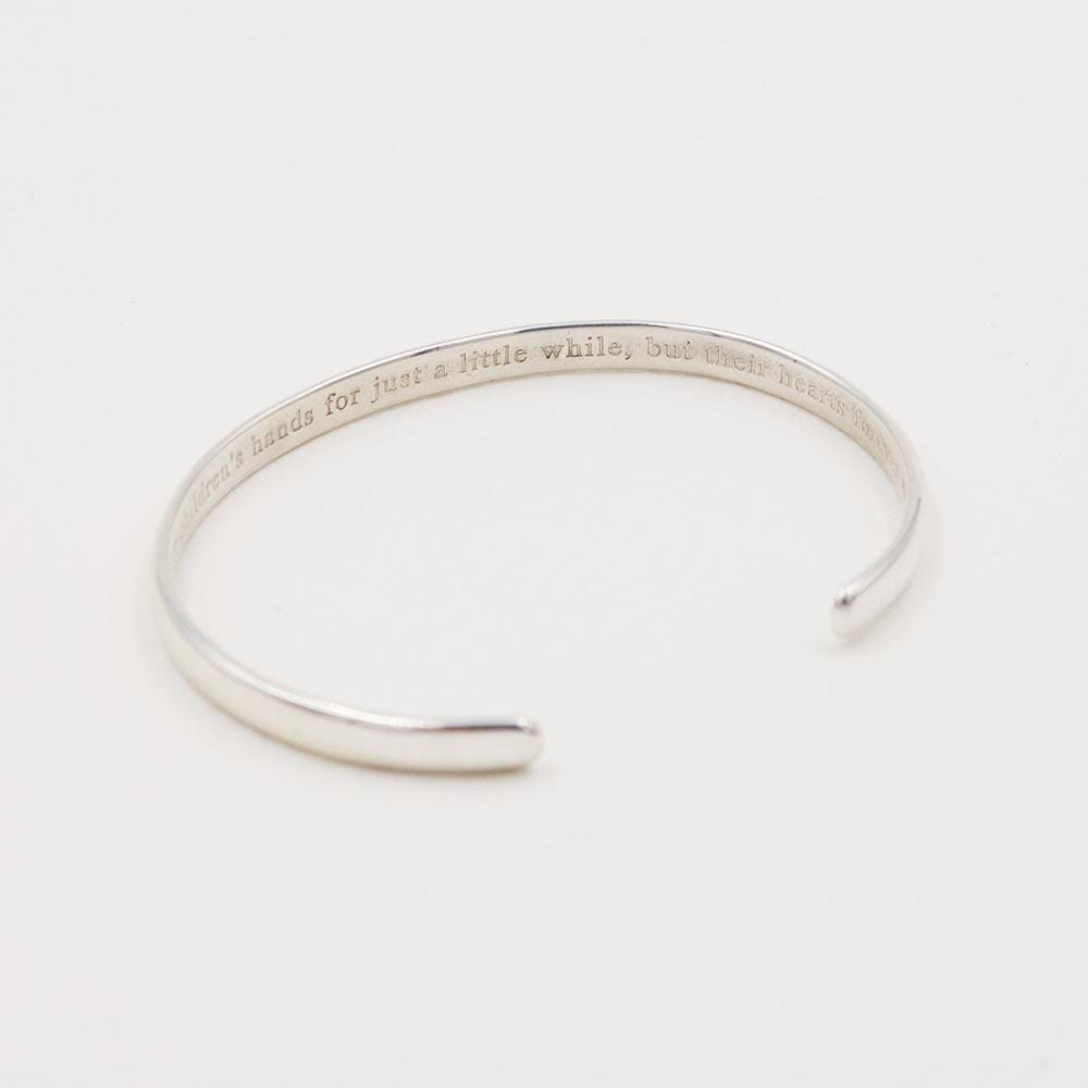 Mothers Hold Motto Silver Cuff