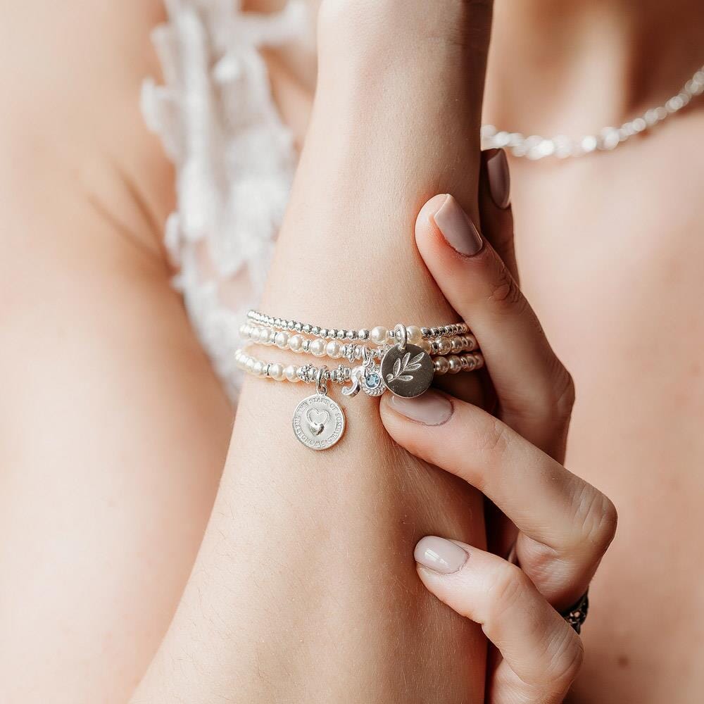 Hera Pearl Personalised Gold Plated Charm Bracelet