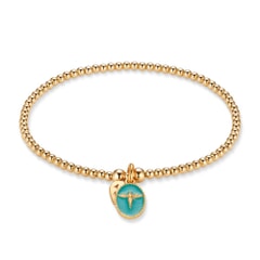 Santeenie Gold Plated Charm Bracelet - Turquoise Silhouette Angel