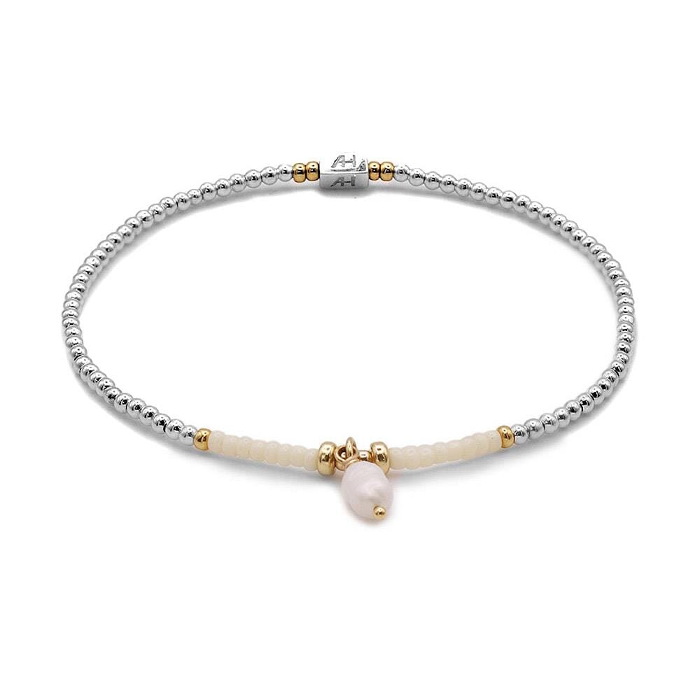 Maisie Mixed Metal Pearl Bracelet - Choice of Colour