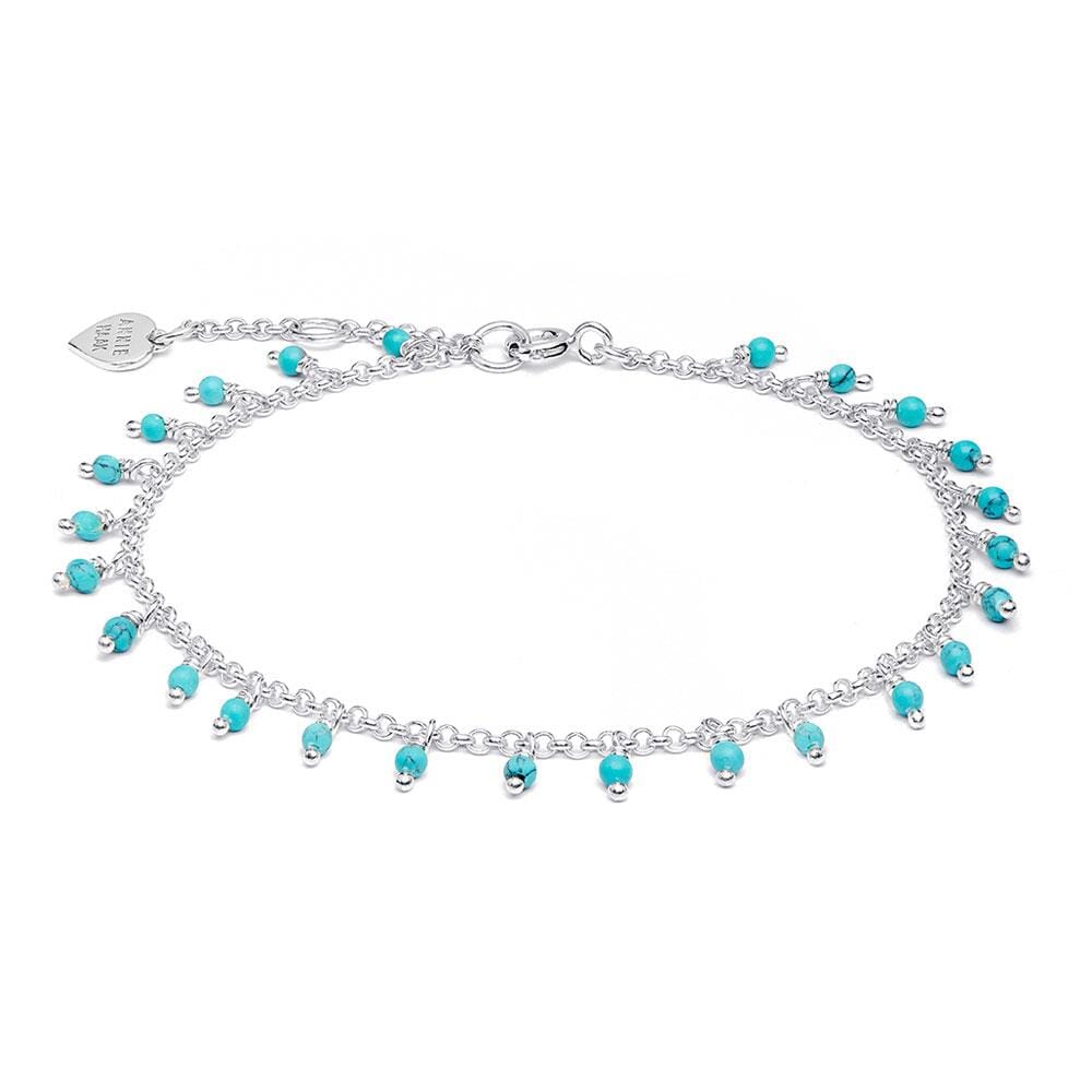 Turquoise Silver Anklet