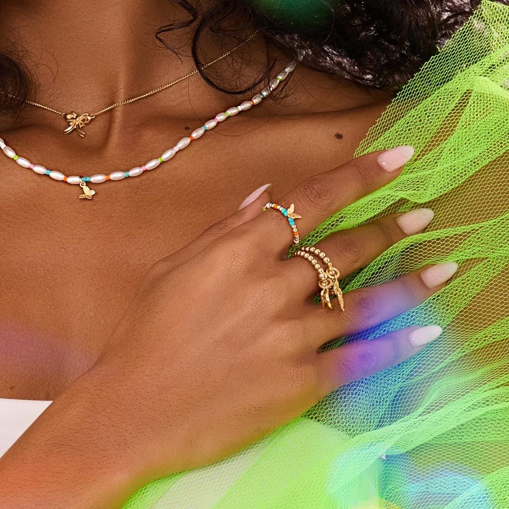 Papillon Gold Plated Ring - Neon Hues