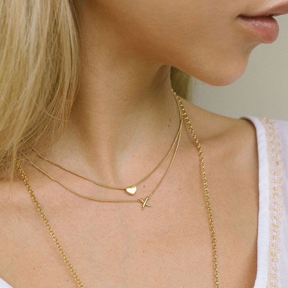 CHEVS KISS NECKLACE, GOLD METALLIC
