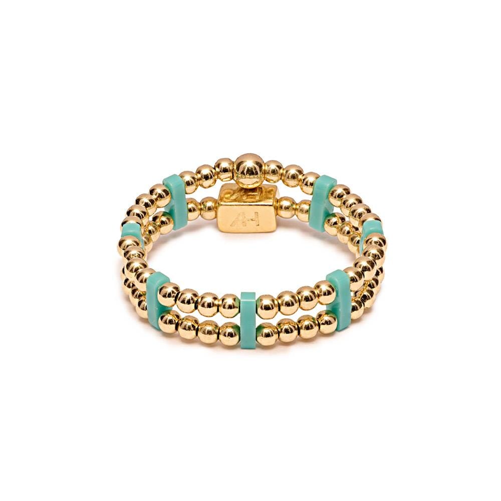 Turquoise Duet Gold Plated Ring