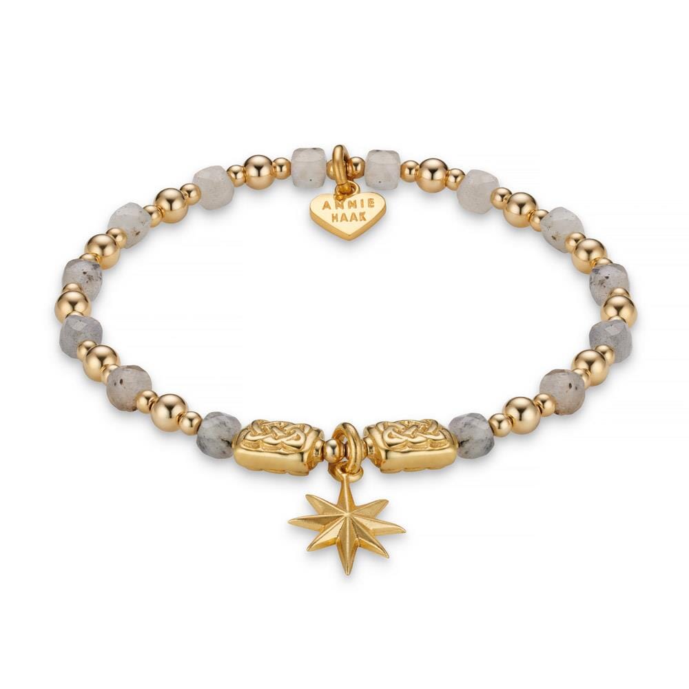 Labradorite Wish Upon a Star Gold Plated Charm Bracelet
