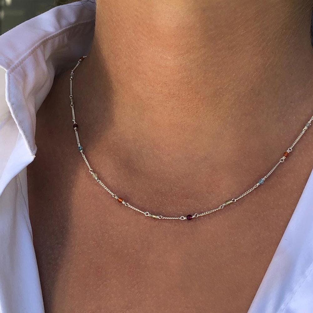 Dainty Gem Silver Necklace