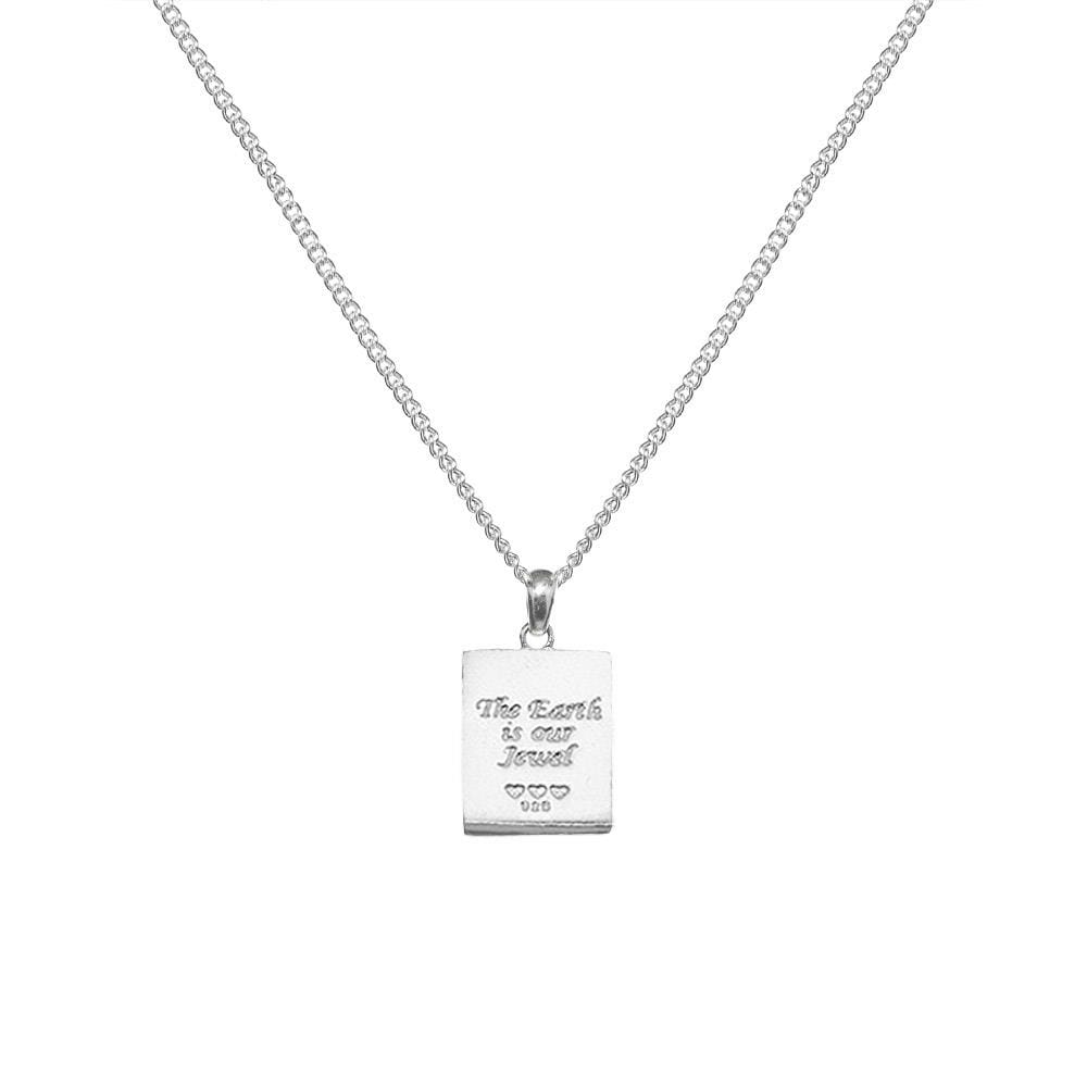 Creation Oblong Silver Necklace - The Earth is our Jewel