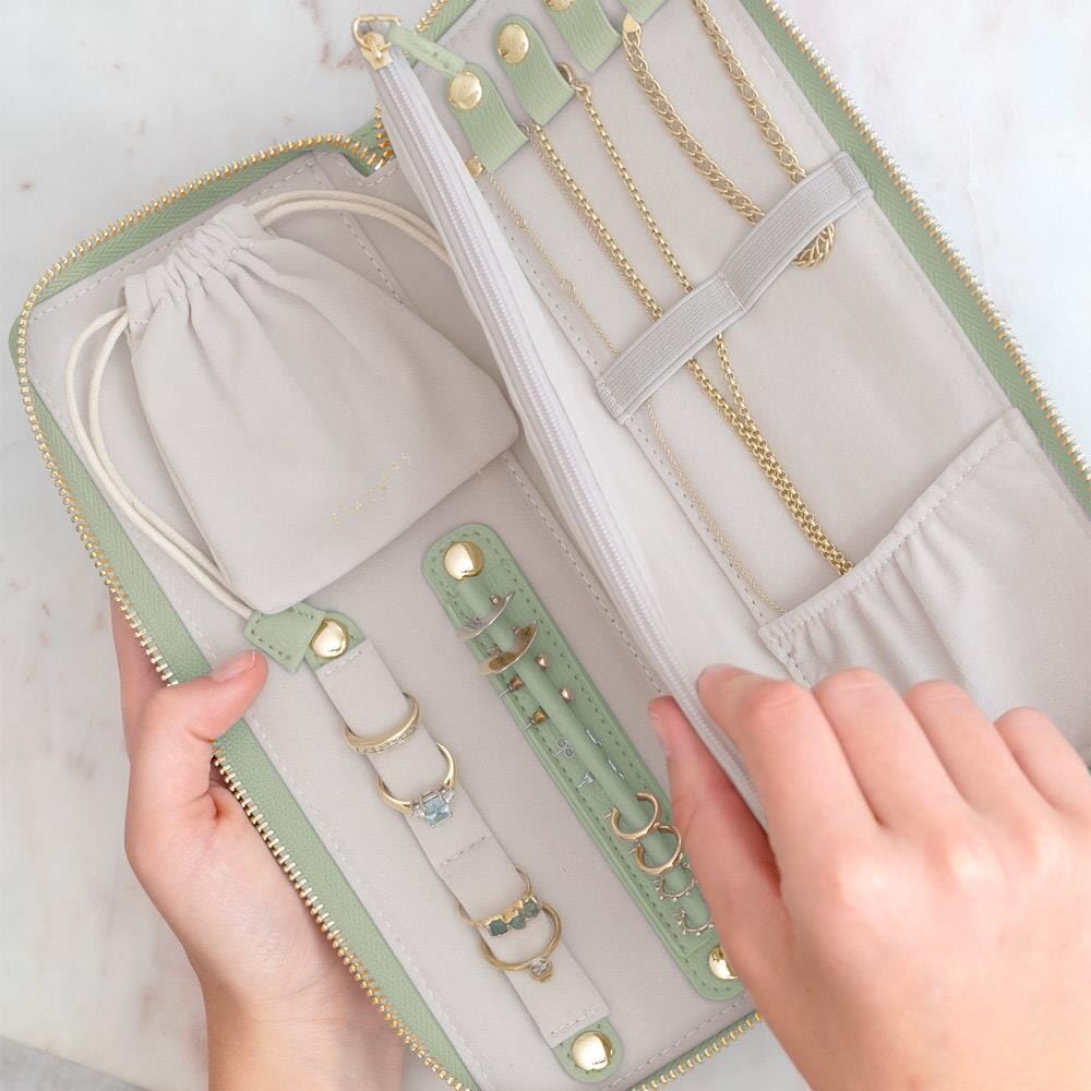 Stackers Sage Green Jewellery Roll