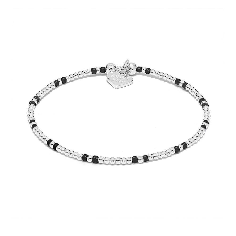 Silver and black beads on sale bracelet