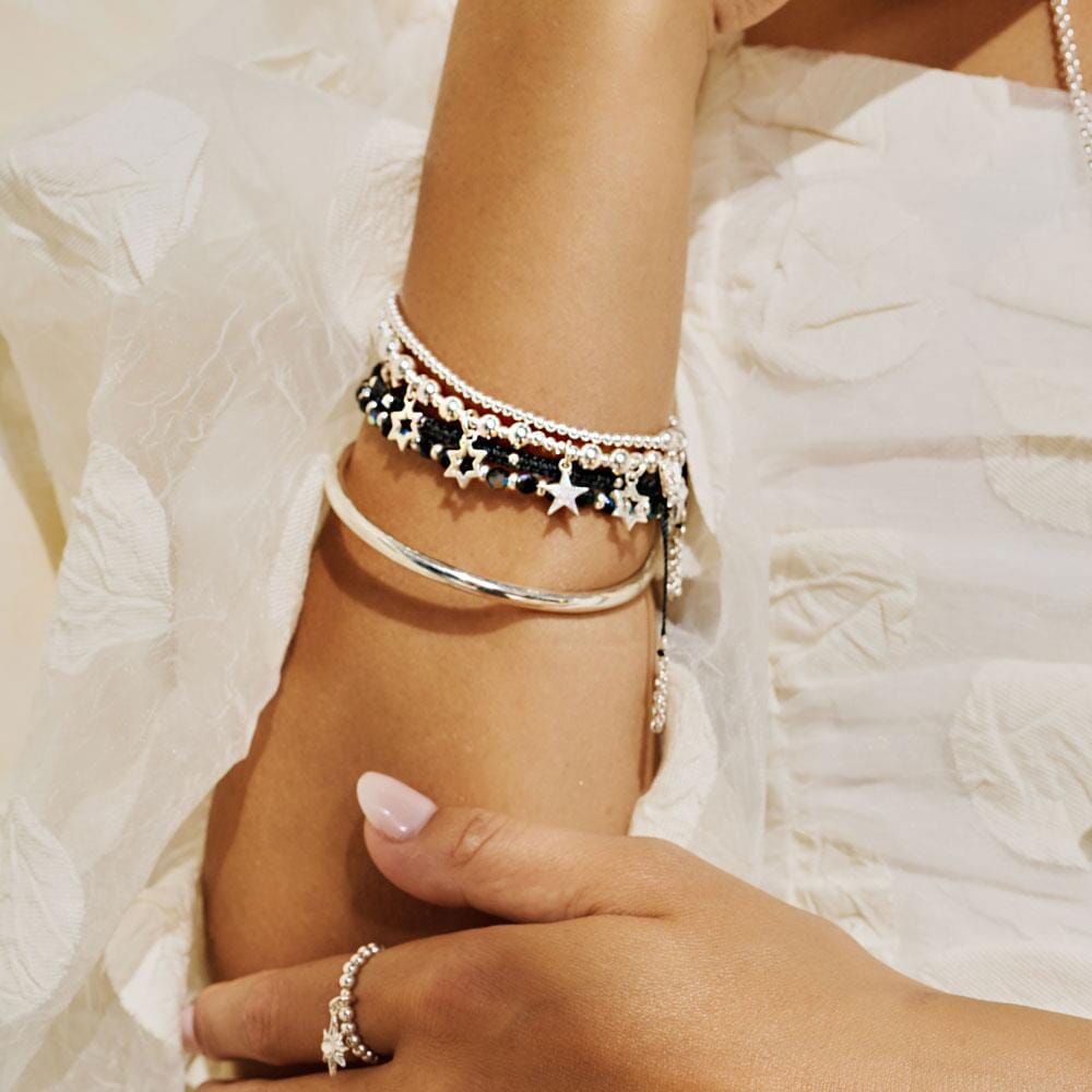 Mini Cluster of Stars Silver Bracelet