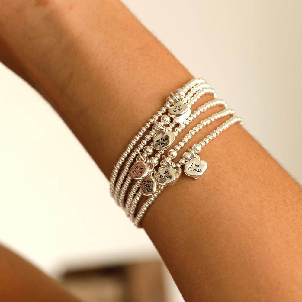 Santeenie Silver Charm Bracelet - Choice of Affirmation