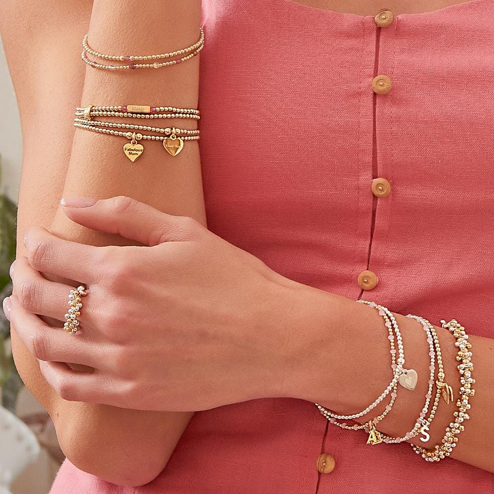Phoebe Looped Personalised Gold Plated Bracelet - Rose
