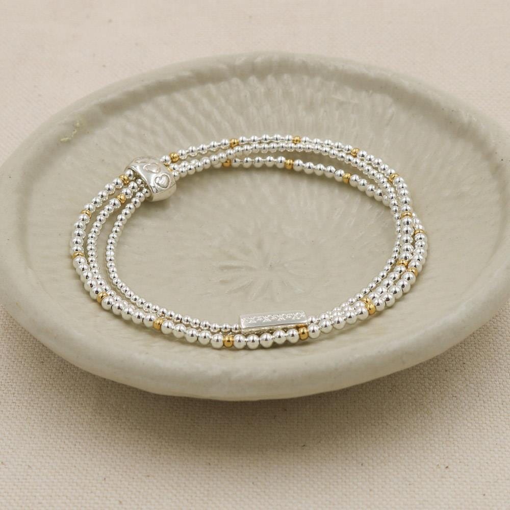 Verity Looped Personalised Silver and Gold Plated Bracelet