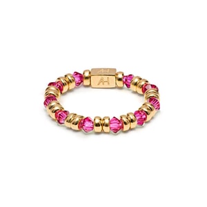 Joy Crystal Gold Plated Ring - Cerise