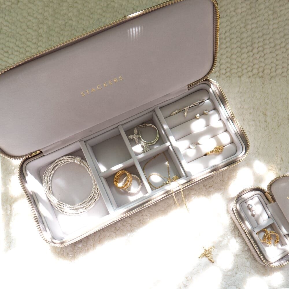 Stackers Taupe Large and Petite Travel Jewellery Box