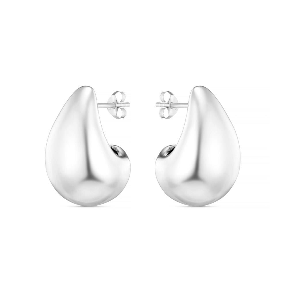 Liv Bentley Teardrop Oversized Silver Stud Earrings