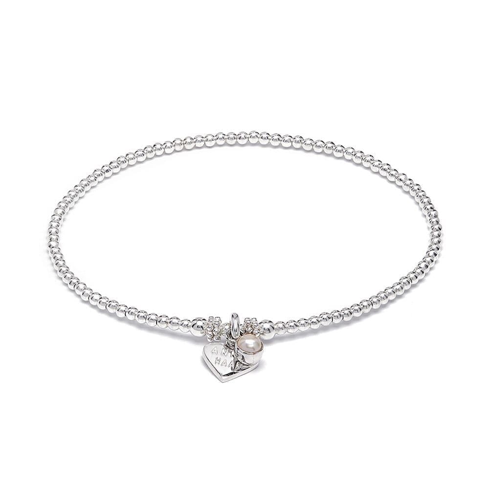 Image of Zodiac Silver Charm Bracelet - Birthstone