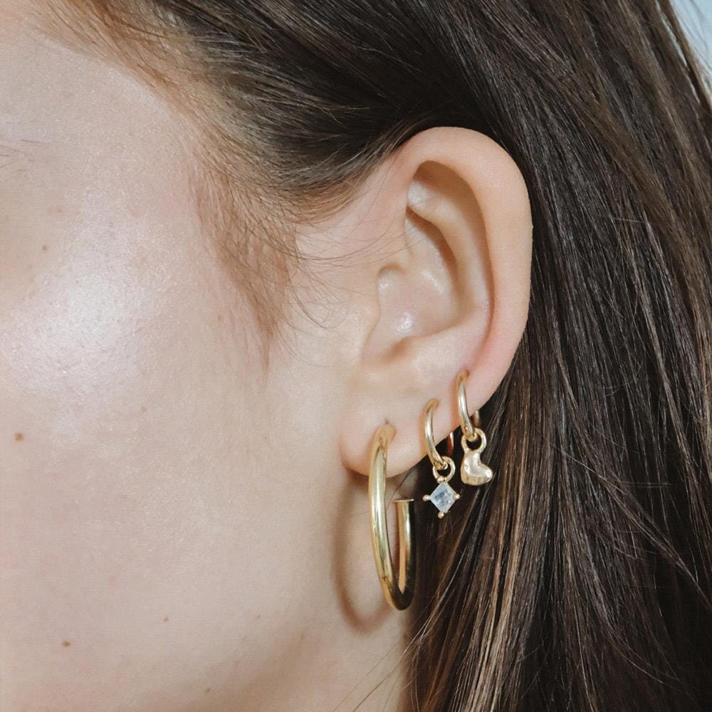 NU & MII Huggy Heart Gold Plated Hoop Earrings